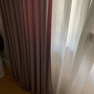 Anthropology Curtains soft velvet in mauve color